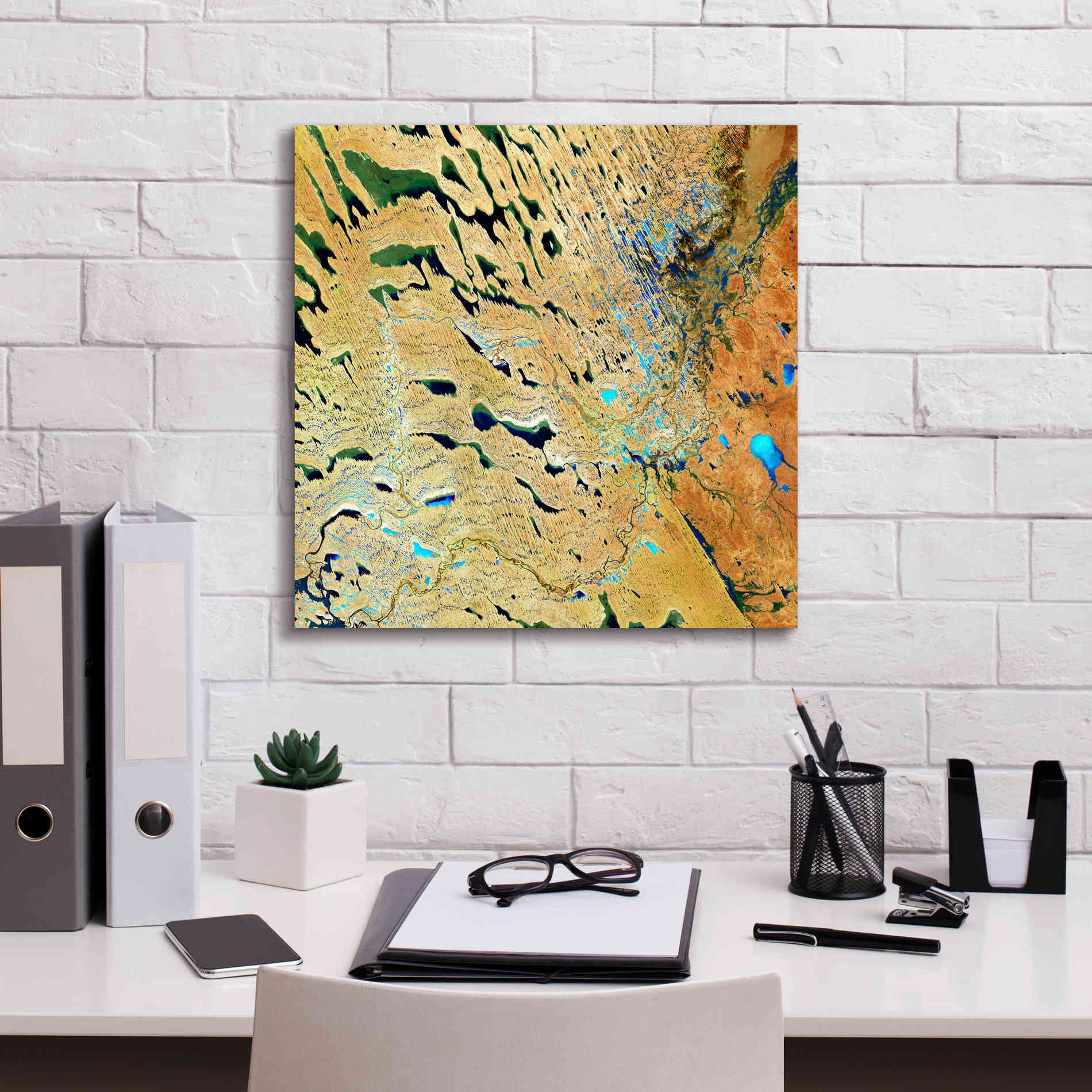 'Earth as Art: Parallel Dunes,' Canvas Wall Art,18 x 18