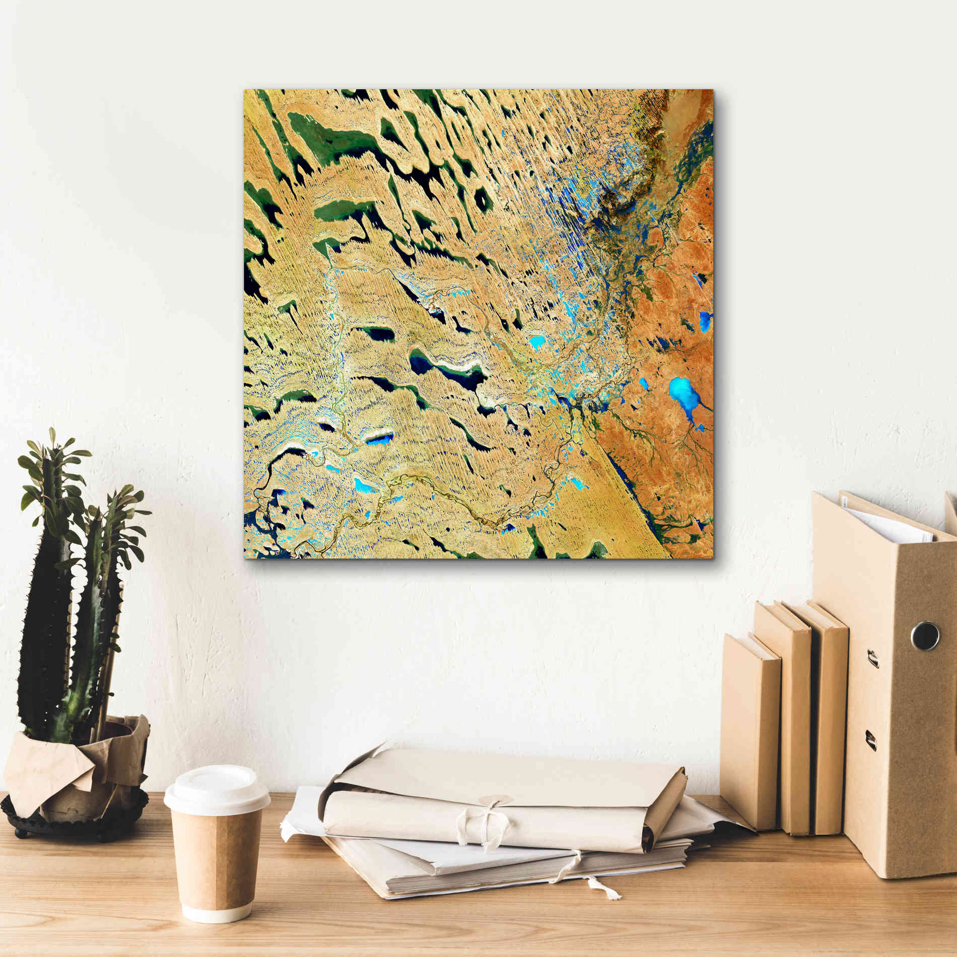 'Earth as Art: Parallel Dunes,' Canvas Wall Art,18 x 18