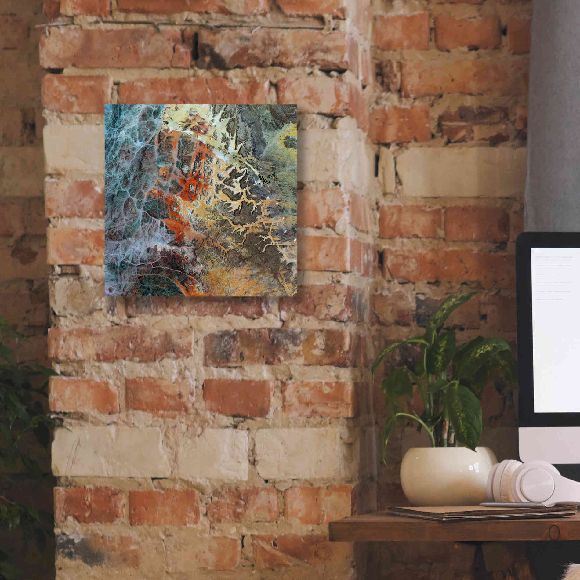 'Earth as Art: Unfriendly Landscape,' Canvas Wall Art,12 x 12