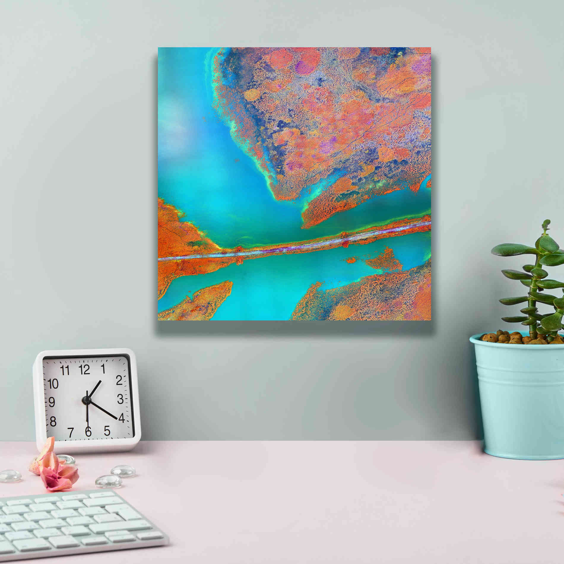 'Earth as Art: A Study in Algae,' Canvas Wall Art,12 x 12