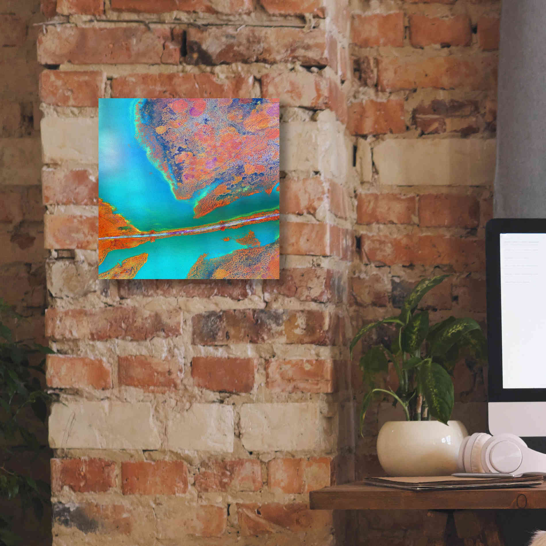 'Earth as Art: A Study in Algae,' Canvas Wall Art,12 x 12