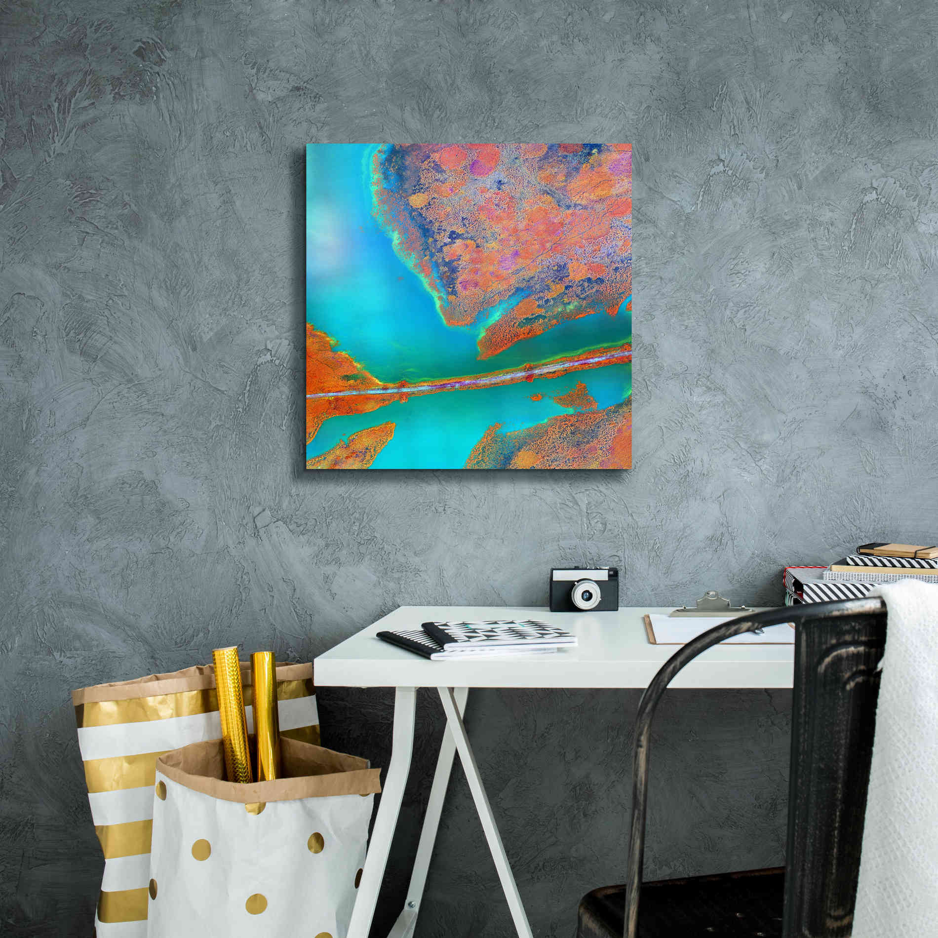 'Earth as Art: A Study in Algae,' Canvas Wall Art,18 x 18