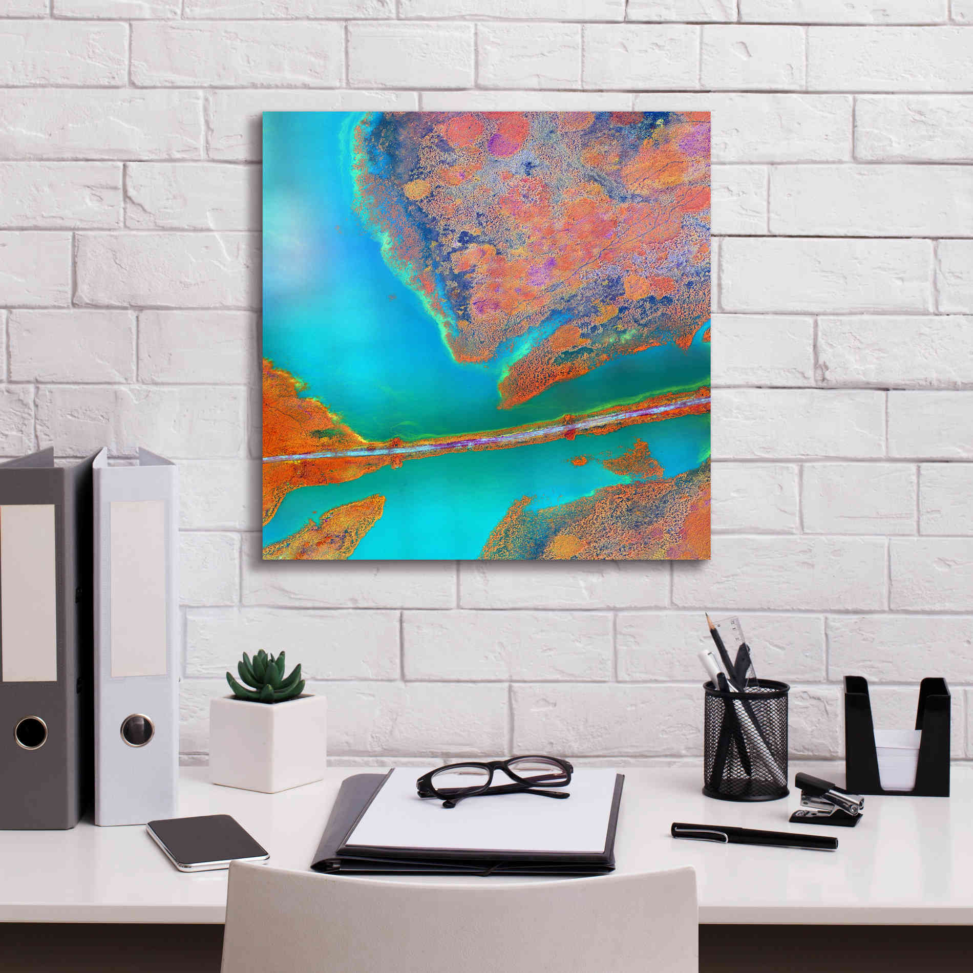 'Earth as Art: A Study in Algae,' Canvas Wall Art,18 x 18