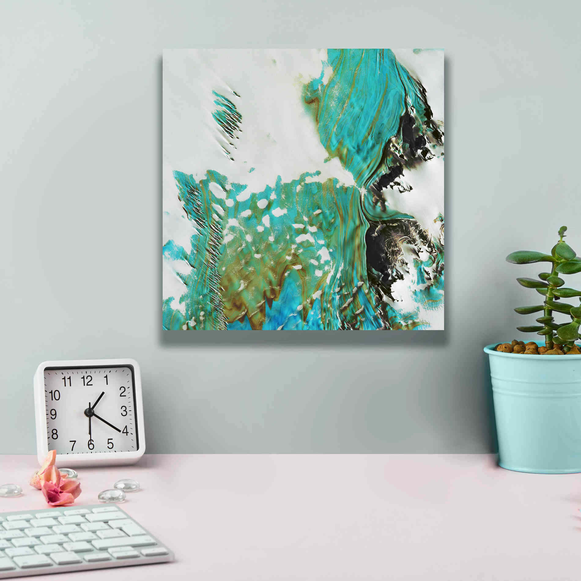 'Earth as Art: Blue Ice,' Canvas Wall Art,12 x 12