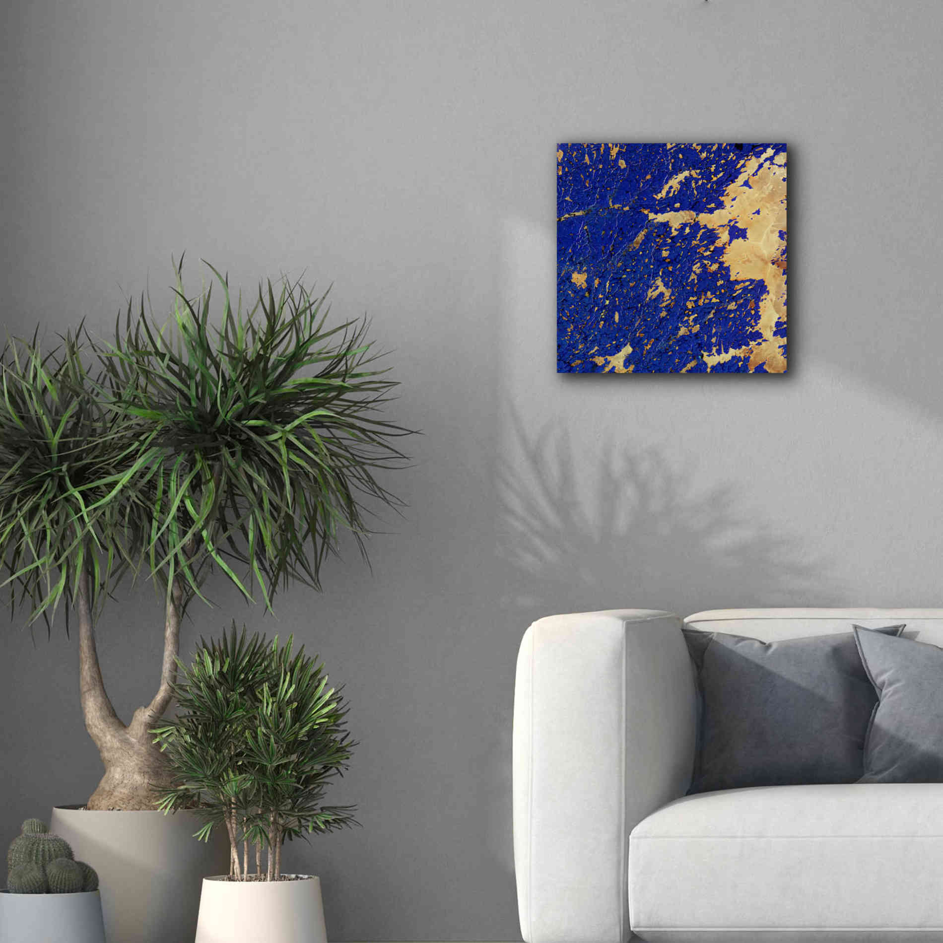 'Earth as Art: Copper and Blue,' Canvas Wall Art,18 x 18