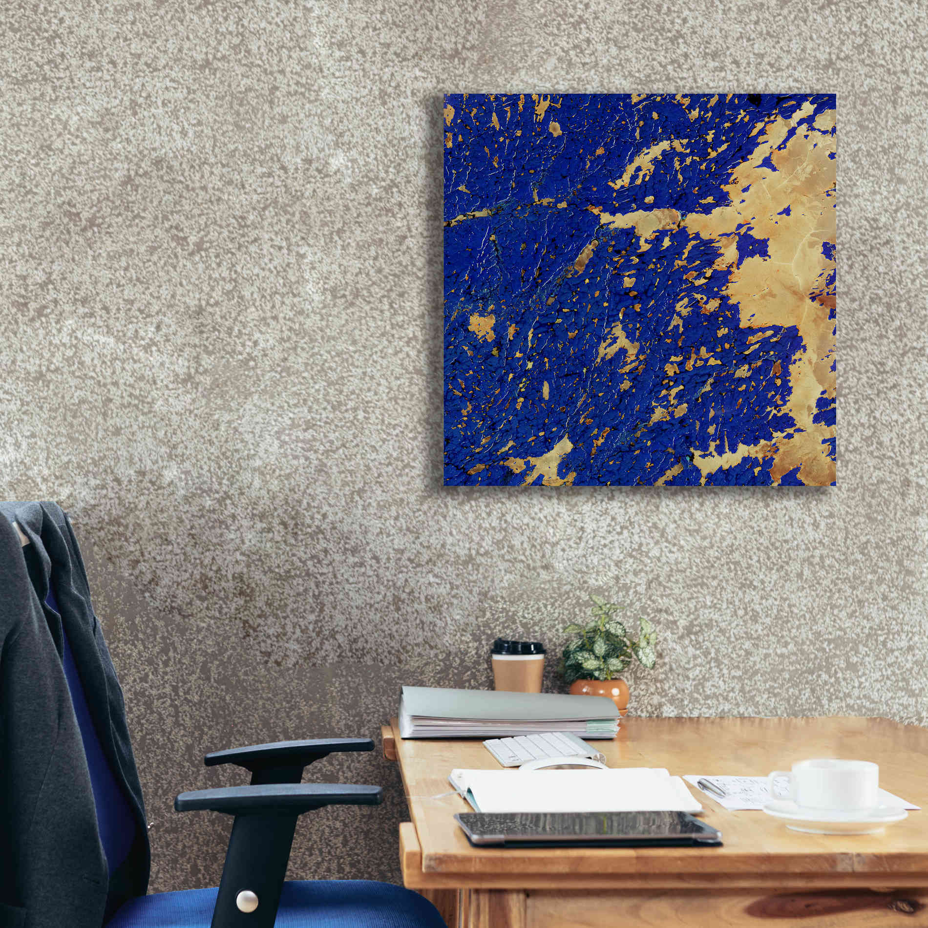 'Earth as Art: Copper and Blue,' Canvas Wall Art,26 x 26