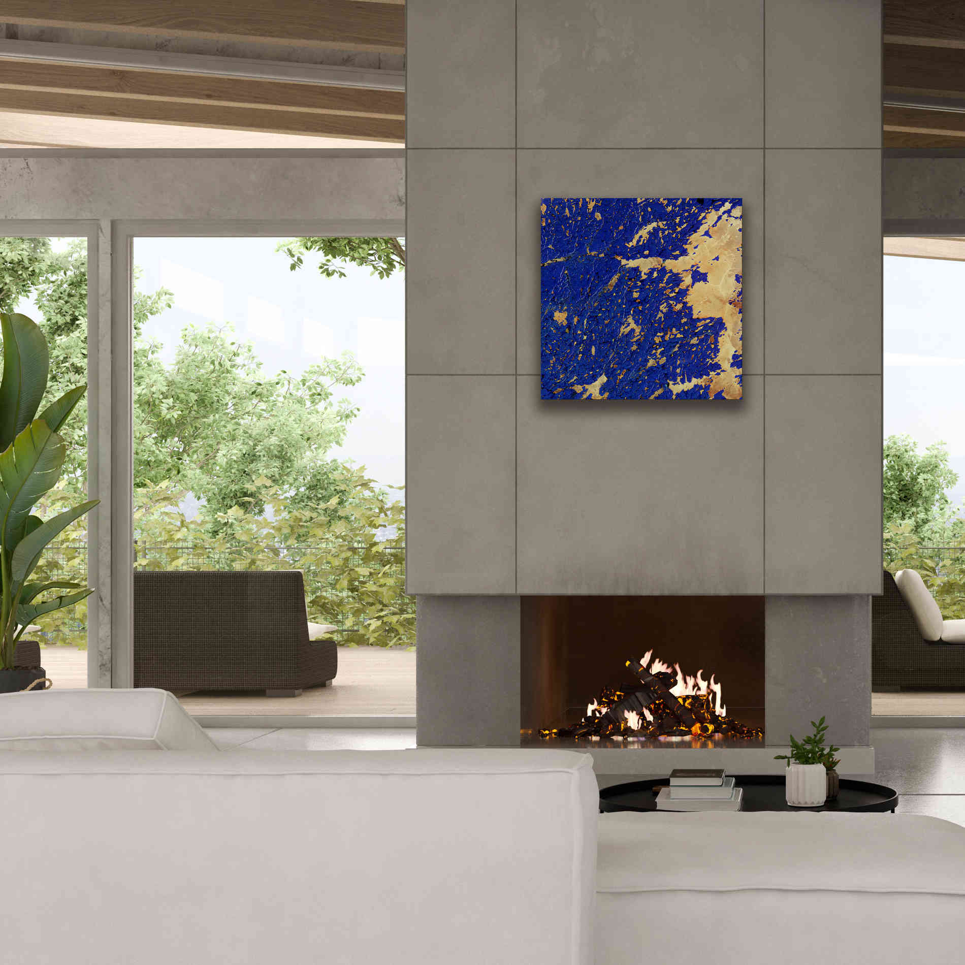 'Earth as Art: Copper and Blue,' Canvas Wall Art,26 x 26