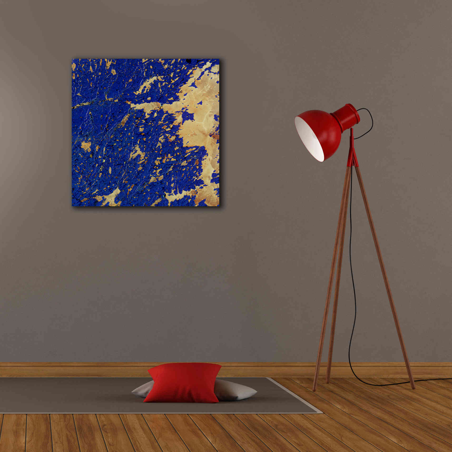 'Earth as Art: Copper and Blue,' Canvas Wall Art,26 x 26