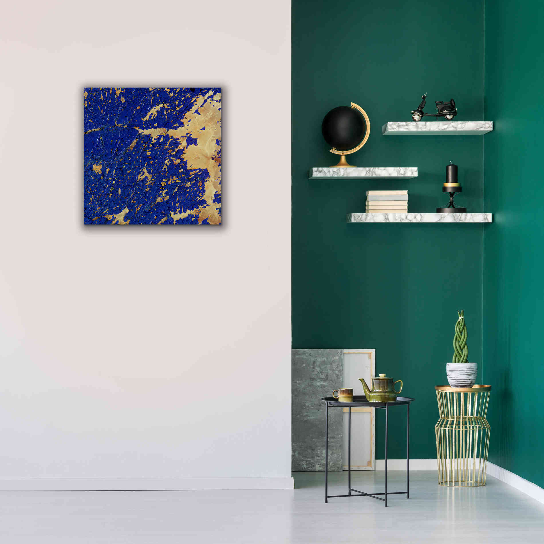 'Earth as Art: Copper and Blue,' Canvas Wall Art,26 x 26