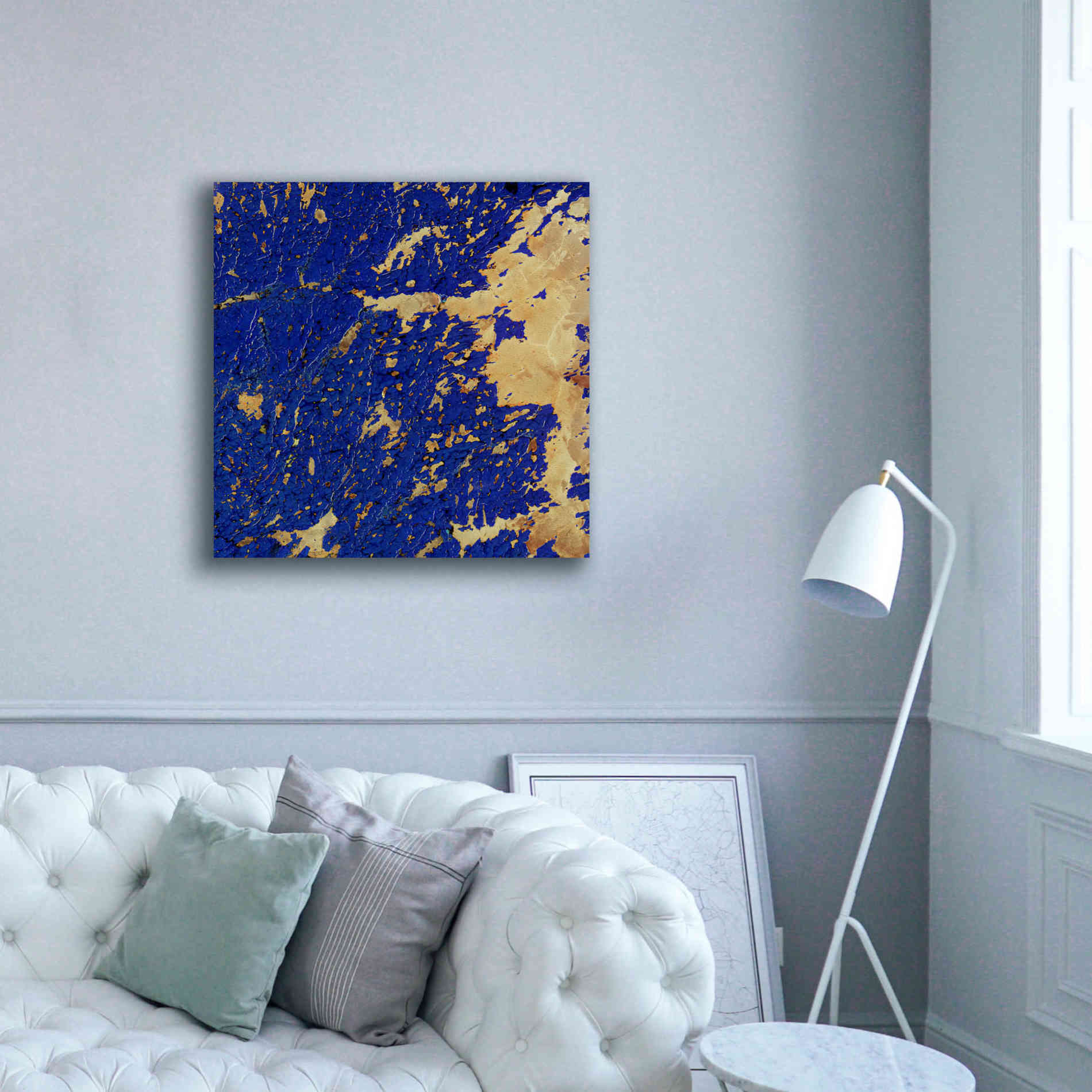 'Earth as Art: Copper and Blue,' Canvas Wall Art,37 x 37