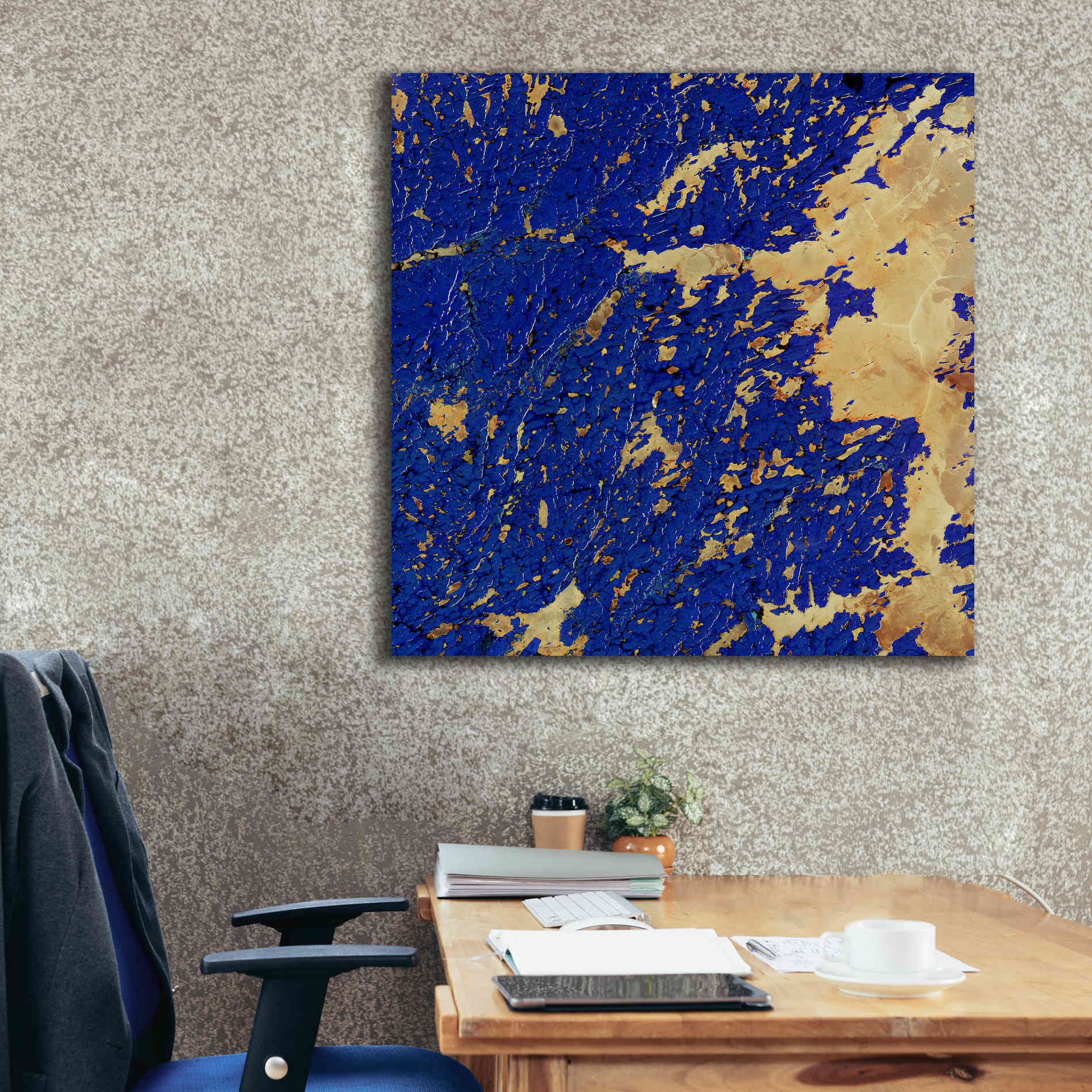 'Earth as Art: Copper and Blue,' Canvas Wall Art,37 x 37