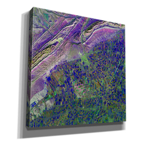 Image of 'Earth as Art: Deep Blue Cubism,' Canvas Wall Art,12x12x1.1x0,18x18x1.1x0,26x26x1.74x0,37x37x1.74x0