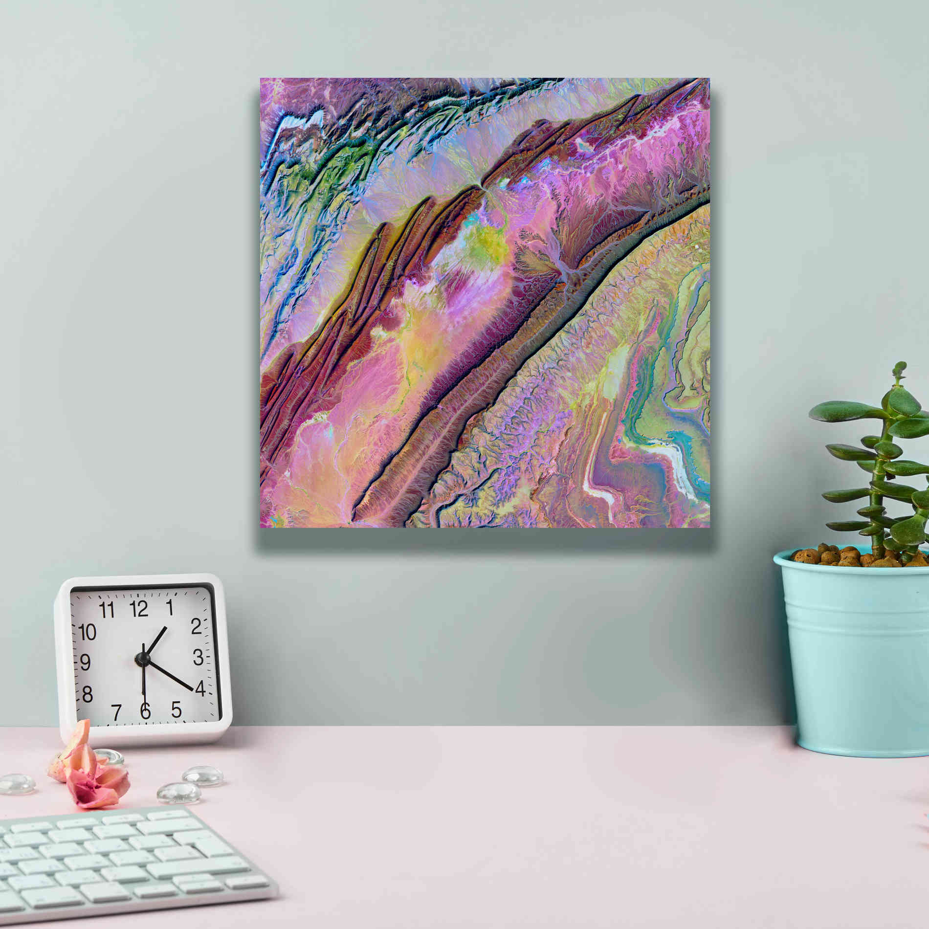 'Earth as Art: Desert Ribbons,' Canvas Wall Art,12 x 12