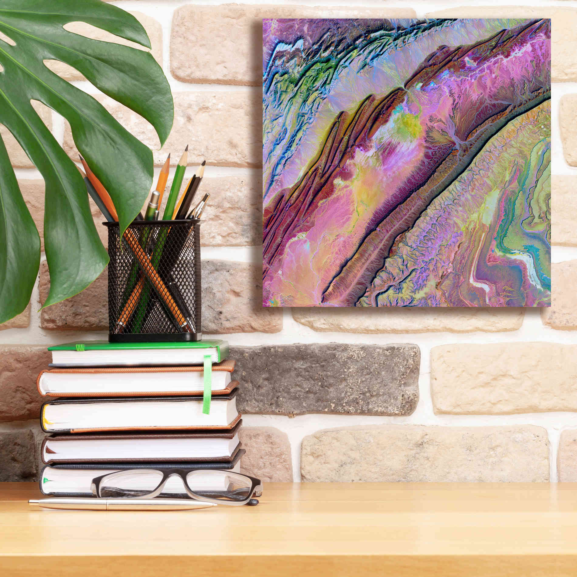 'Earth as Art: Desert Ribbons,' Canvas Wall Art,12 x 12