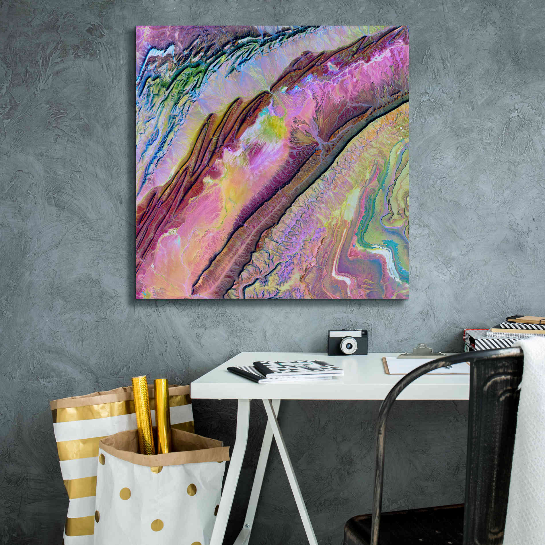'Earth as Art: Desert Ribbons,' Canvas Wall Art,26 x 26