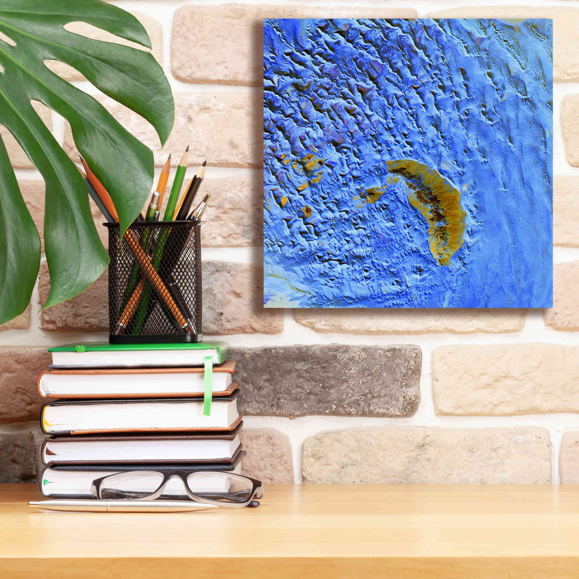 'Earth as Art: Sand Waves,' Canvas Wall Art,12 x 12