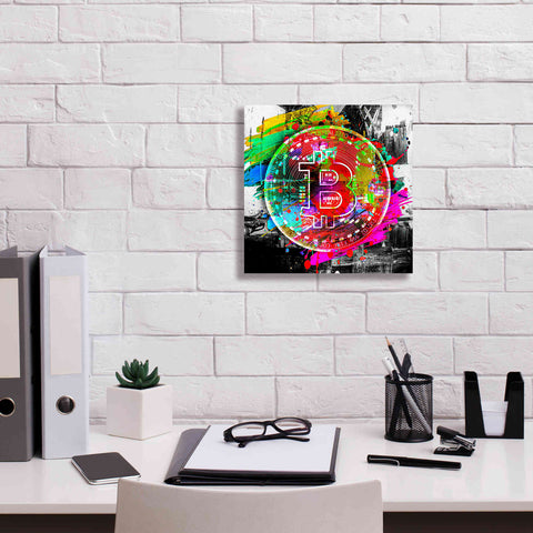 Image of 'Bitcoin the Currency Predator,' Canvas Wall Art,12 x 12