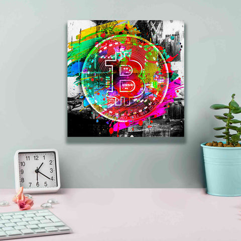 Image of 'Bitcoin the Currency Predator,' Canvas Wall Art,12 x 12