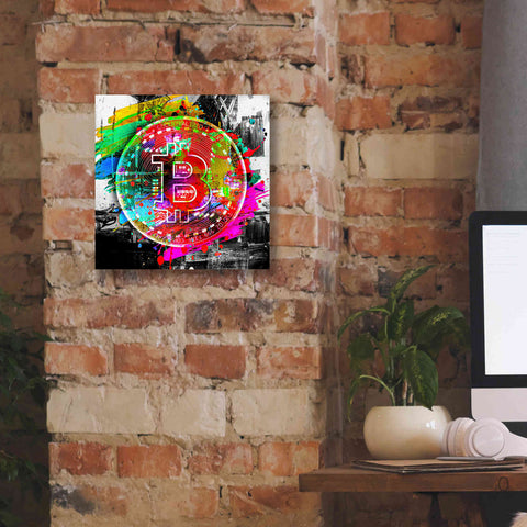 Image of 'Bitcoin the Currency Predator,' Canvas Wall Art,12 x 12