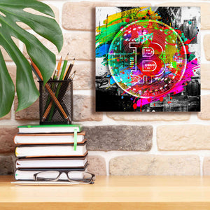 'Bitcoin the Currency Predator,' Canvas Wall Art,12 x 12