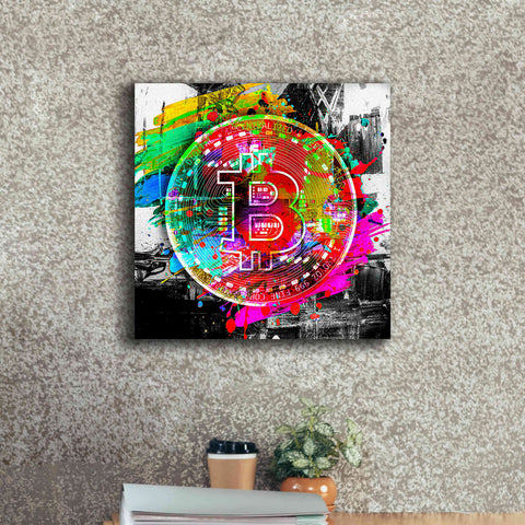 Image of 'Bitcoin the Currency Predator,' Canvas Wall Art,18 x 18