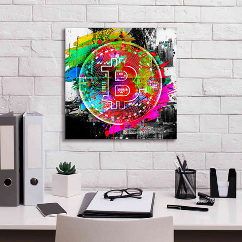 Image of 'Bitcoin the Currency Predator,' Canvas Wall Art,18 x 18