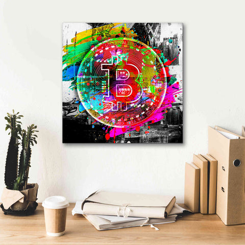 Image of 'Bitcoin the Currency Predator,' Canvas Wall Art,18 x 18