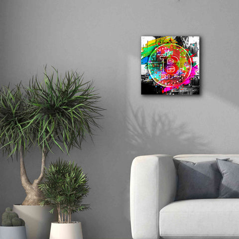 Image of 'Bitcoin the Currency Predator,' Canvas Wall Art,18 x 18