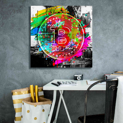 Image of 'Bitcoin the Currency Predator,' Canvas Wall Art,26 x 26