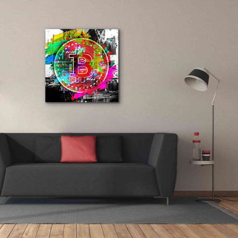 Image of 'Bitcoin the Currency Predator,' Canvas Wall Art,37 x 37