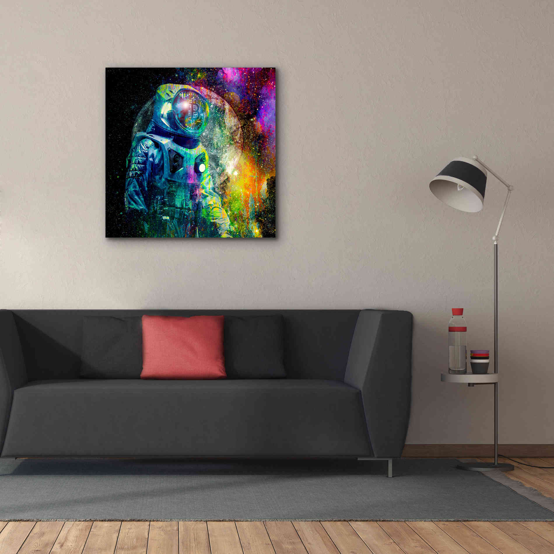 'BTC Bitcoin Moonlanding,' Canvas Wall Art,37 x 37