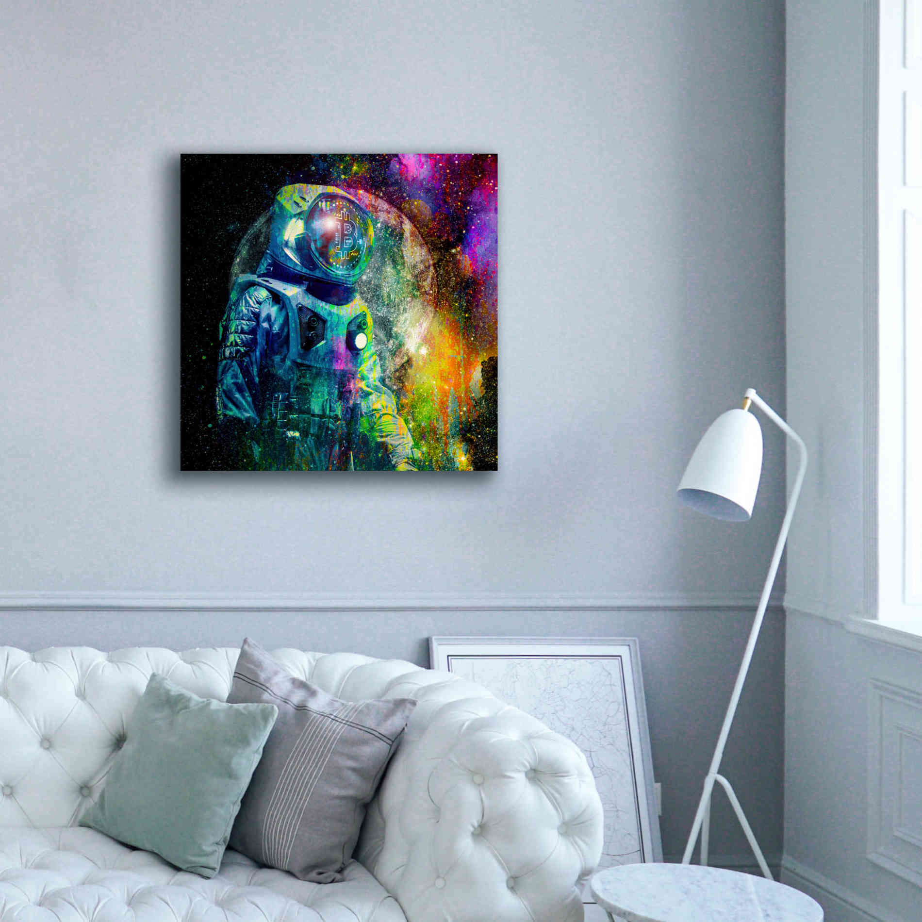 'BTC Bitcoin Moonlanding,' Canvas Wall Art,37 x 37