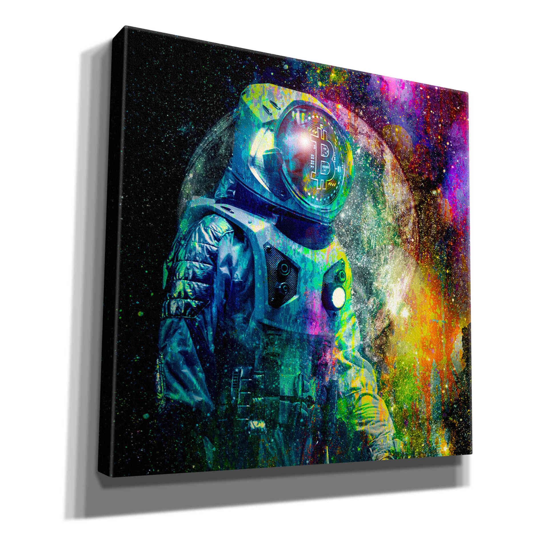 'BTC Bitcoin Moonlanding,' Canvas Wall Art