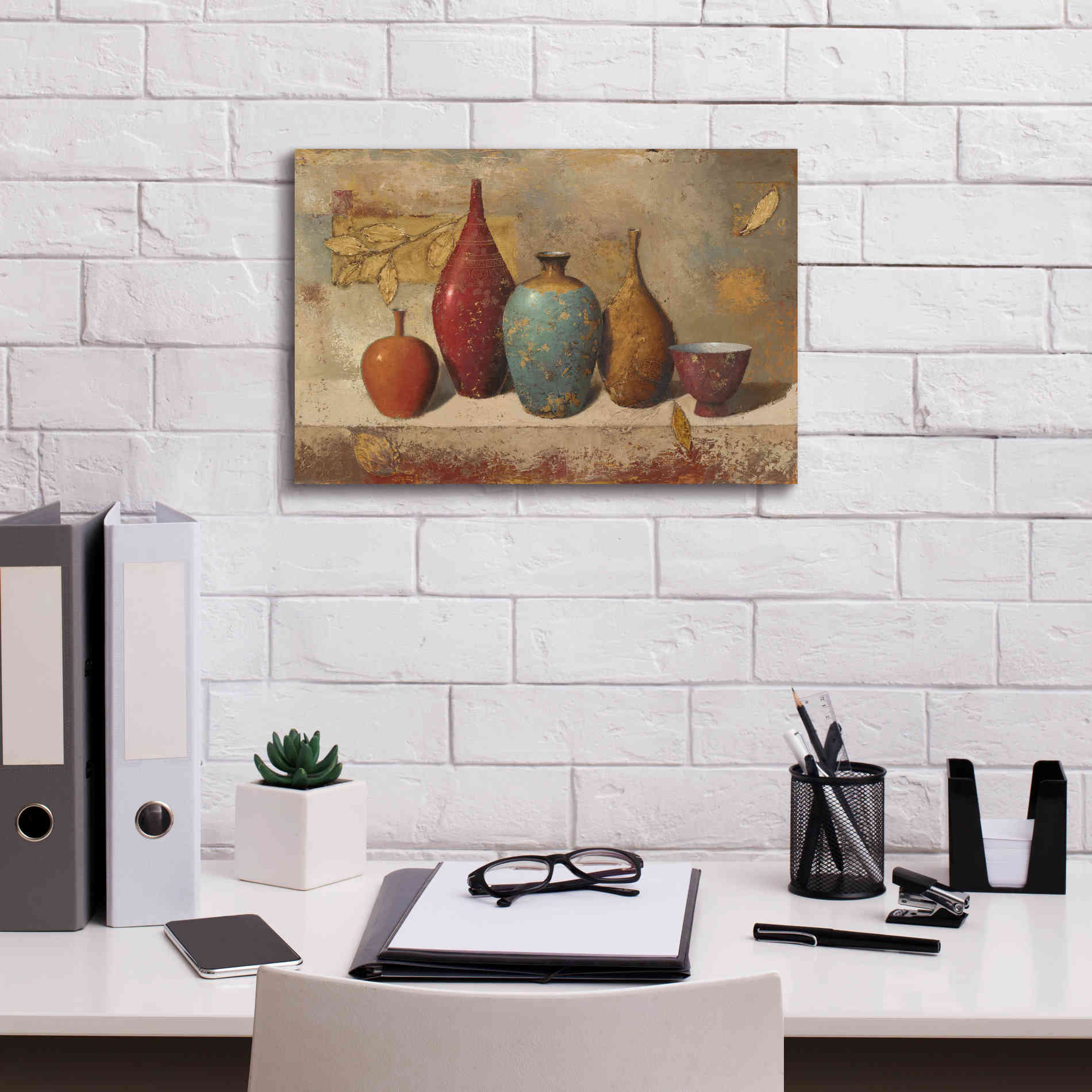 Epic Art 'Leaves and Vessels' by James Wiens, Canvas Wall Art,18 x 12