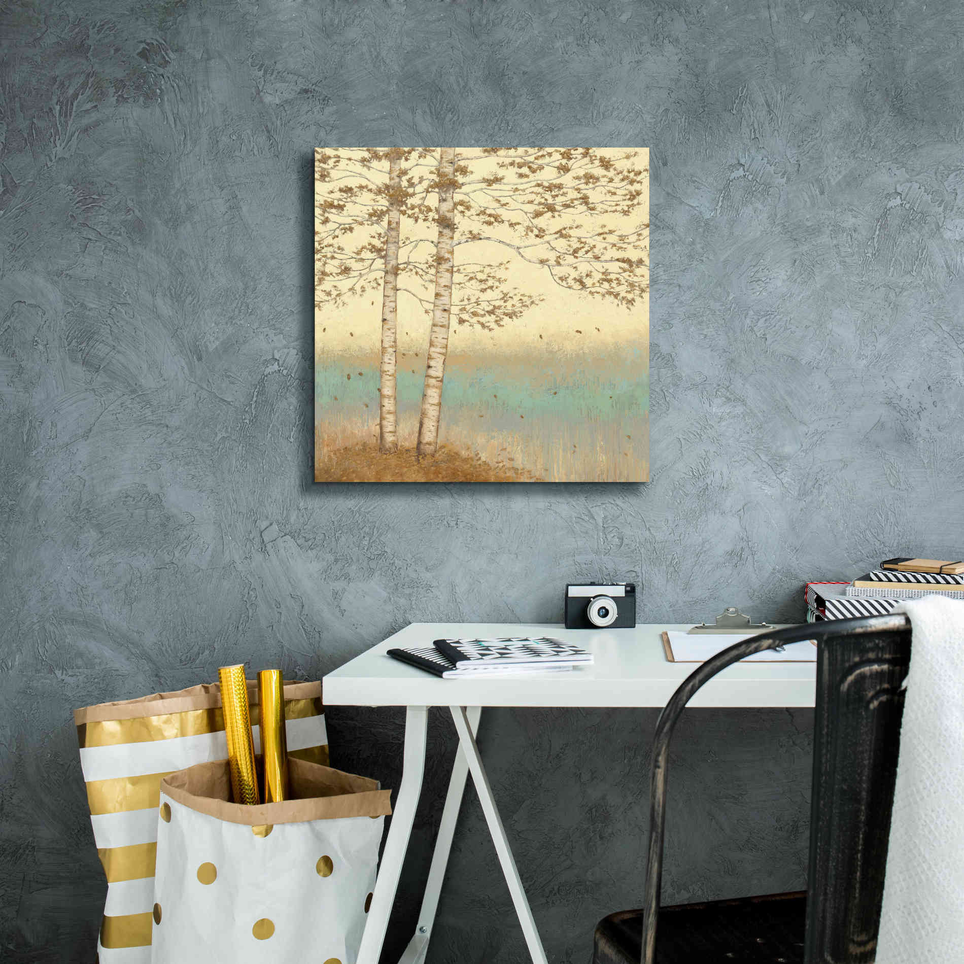 Epic Art 'Golden Birch I' by James Wiens, Canvas Wall Art,18 x 18