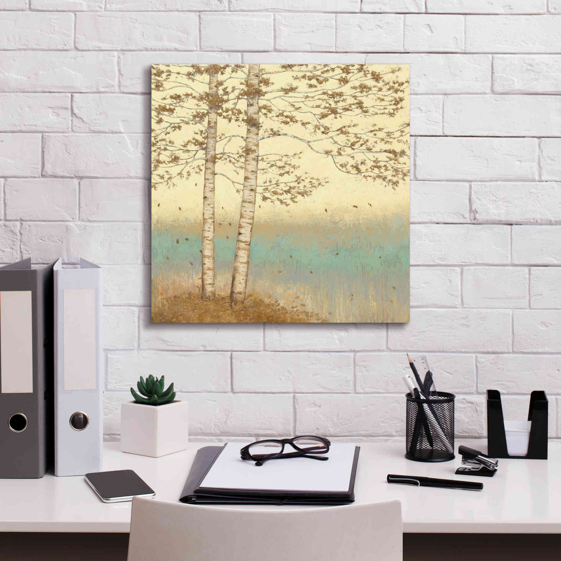 Epic Art 'Golden Birch I' by James Wiens, Canvas Wall Art,18 x 18