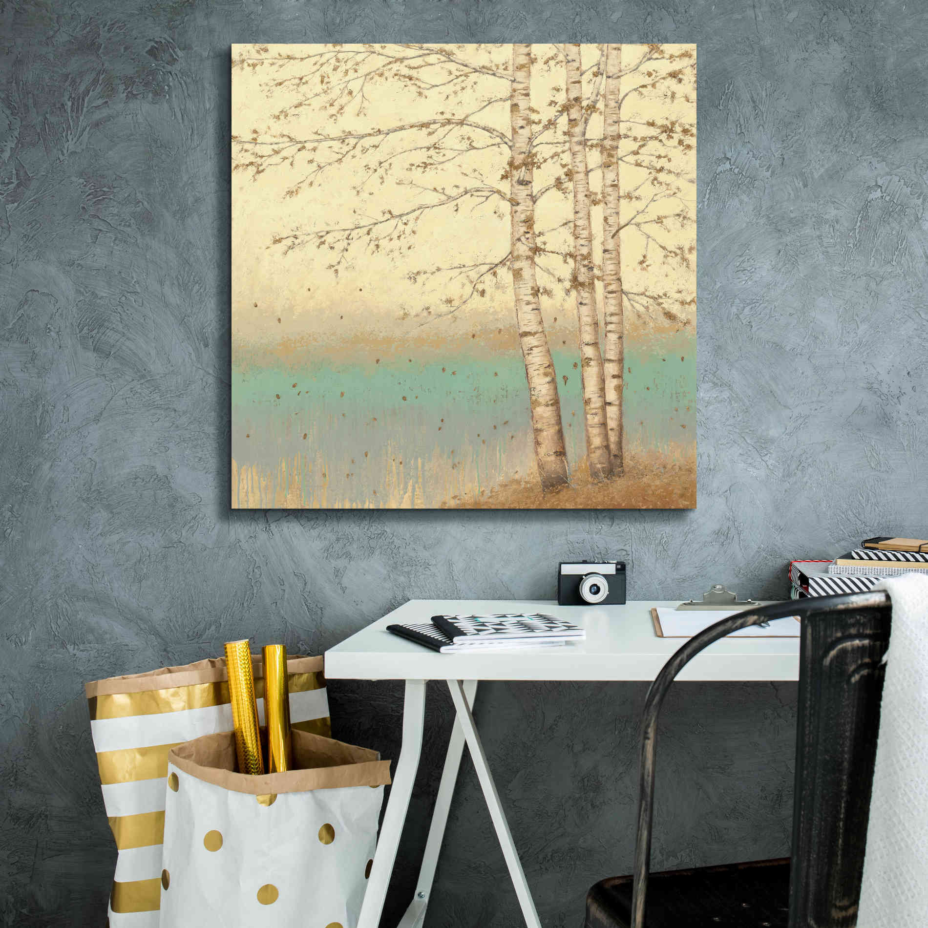 Epic Art 'Golden Birch II' by James Wiens, Canvas Wall Art,26 x 26