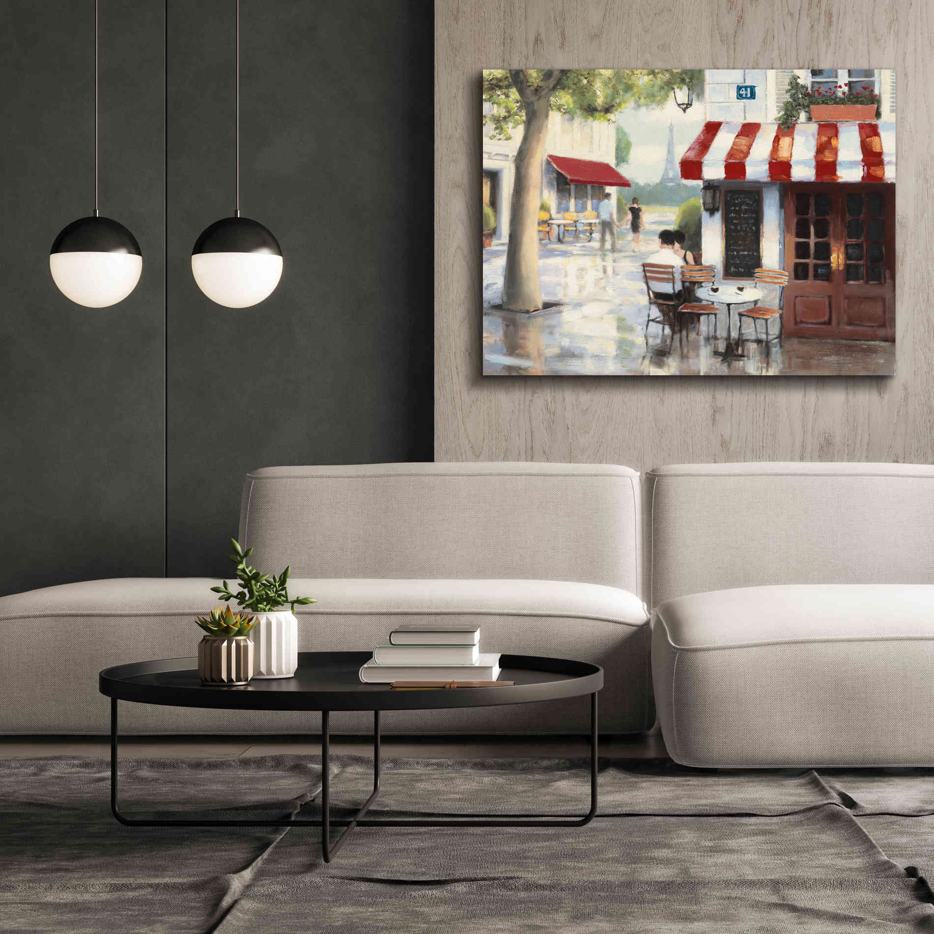 Epic Art 'Relaxing at the Cafe II' by James Wiens, Canvas Wall Art,54 x 40