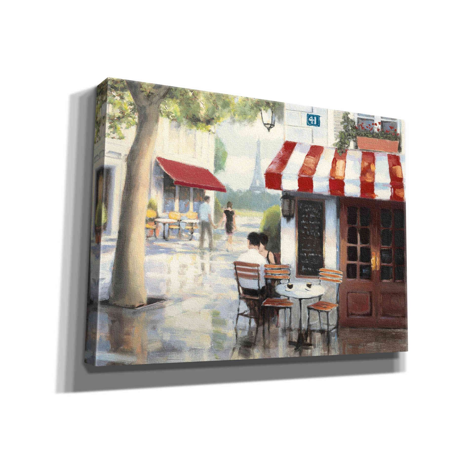 Epic Art 'Relaxing at the Cafe II' by James Wiens, Canvas Wall Art,16x12x1.1x0,24x20x1.1x0,30x26x1.74x0,54x40x1.74x0