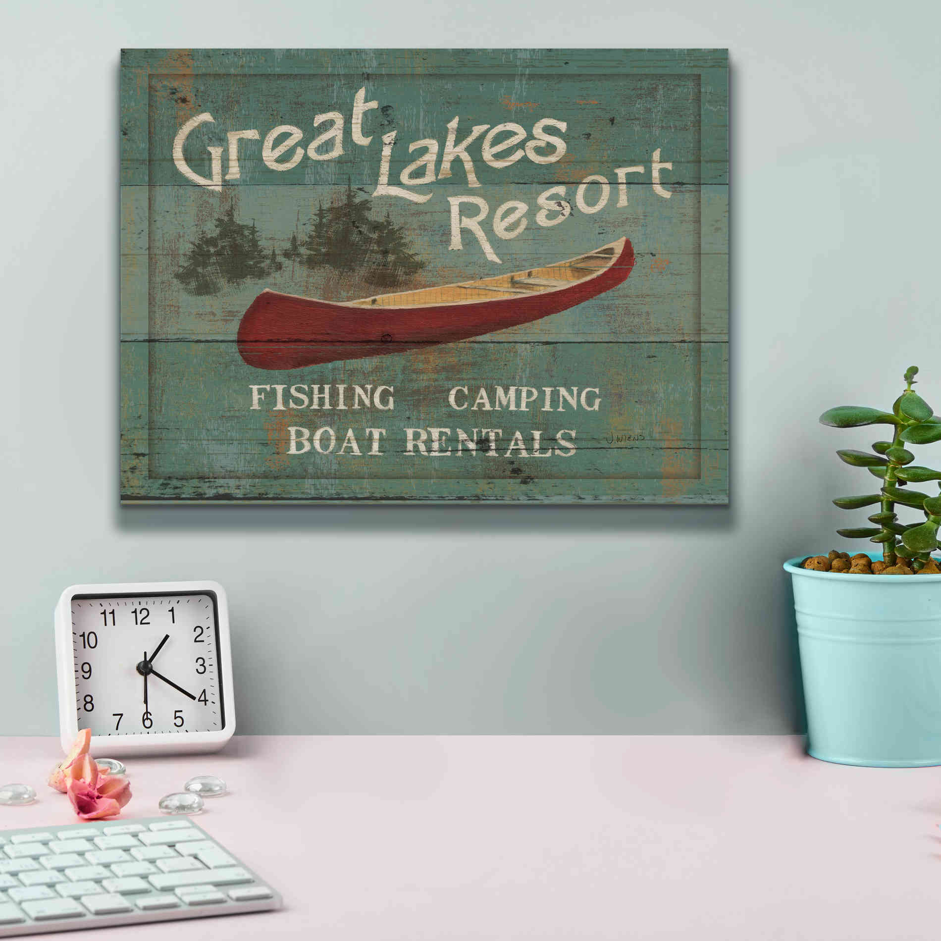 Epic Art 'Lodge Signs III' by James Wiens, Canvas Wall Art,16 x 12