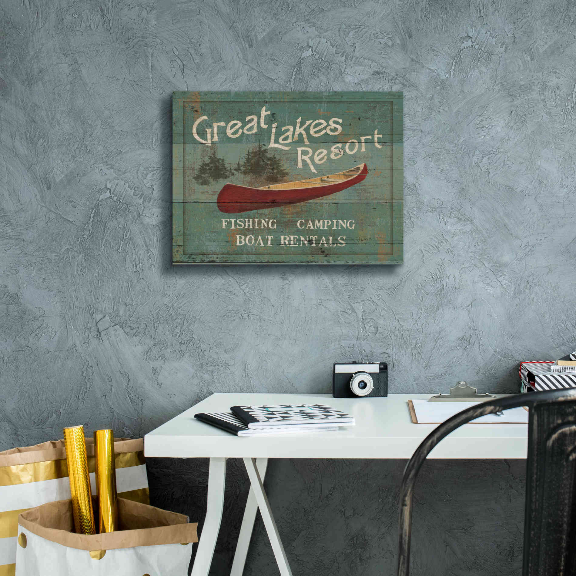 Epic Art 'Lodge Signs III' by James Wiens, Canvas Wall Art,16 x 12