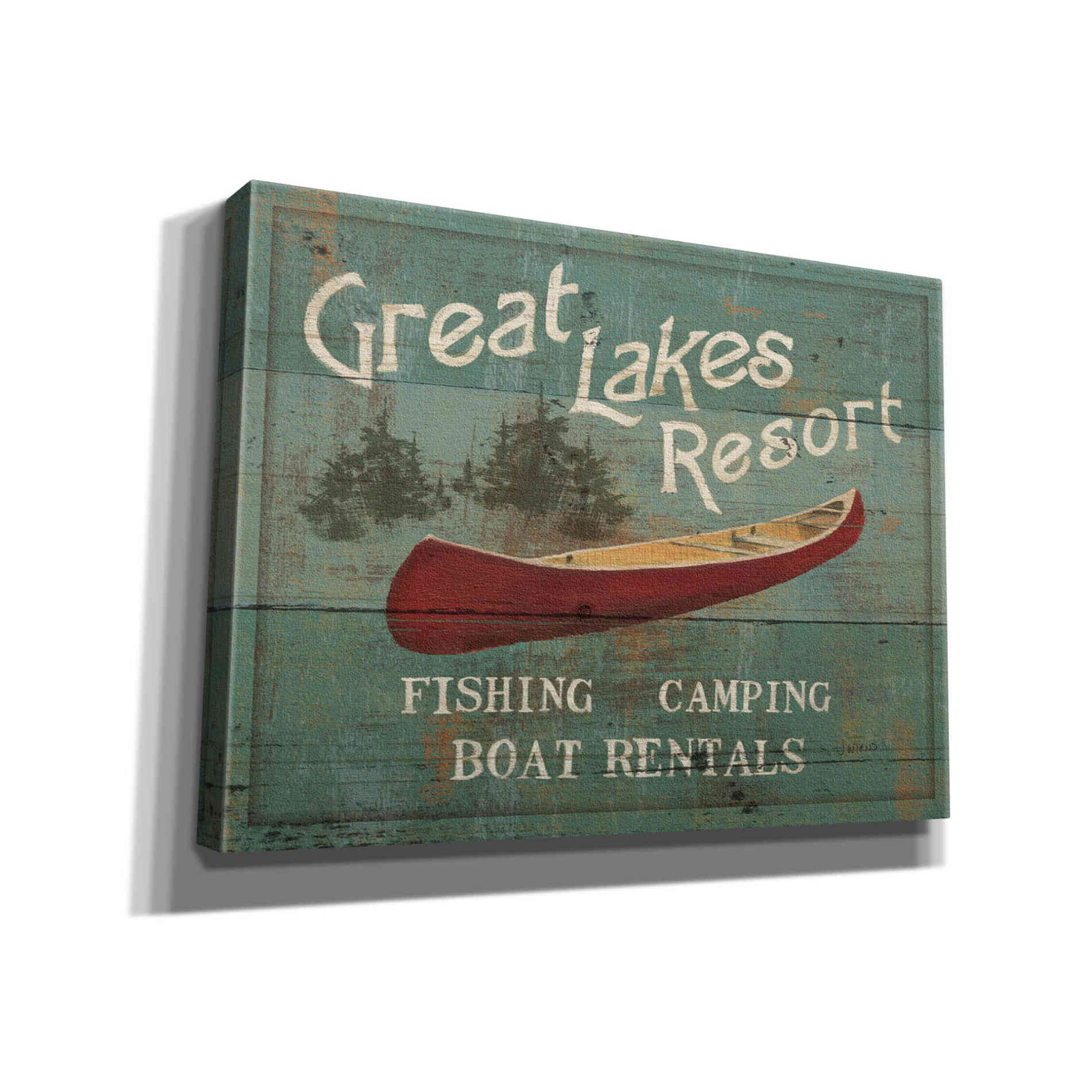 Epic Art 'Lodge Signs III' by James Wiens, Canvas Wall Art,16x12x1.1x0,24x20x1.1x0,30x26x1.74x0,54x40x1.74x0