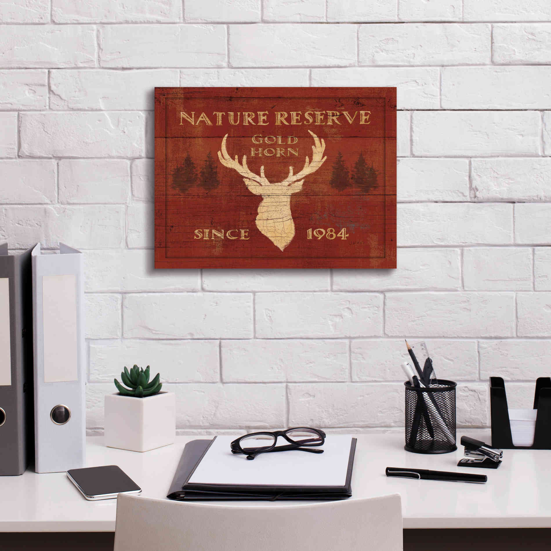 Epic Art 'Lodge Signs IX' by James Wiens, Canvas Wall Art,16 x 12