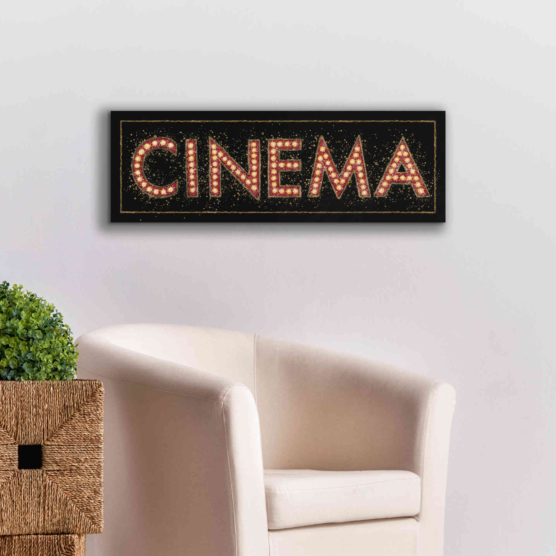 Epic Art 'Cinema Marquee' by James Wiens, Canvas Wall Art,36 x 12