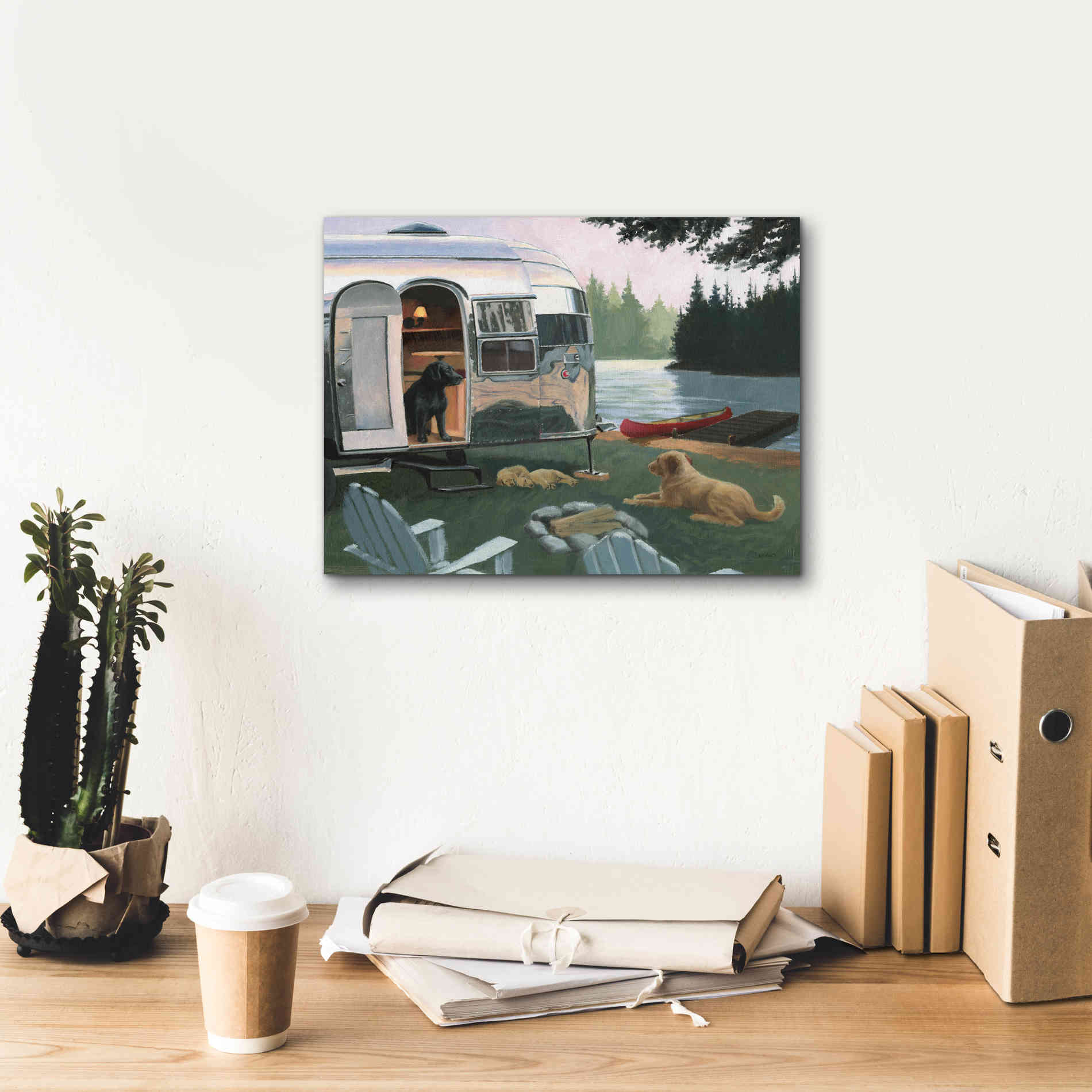 Epic Art 'Canine Camp' by James Wiens, Canvas Wall Art,16 x 12