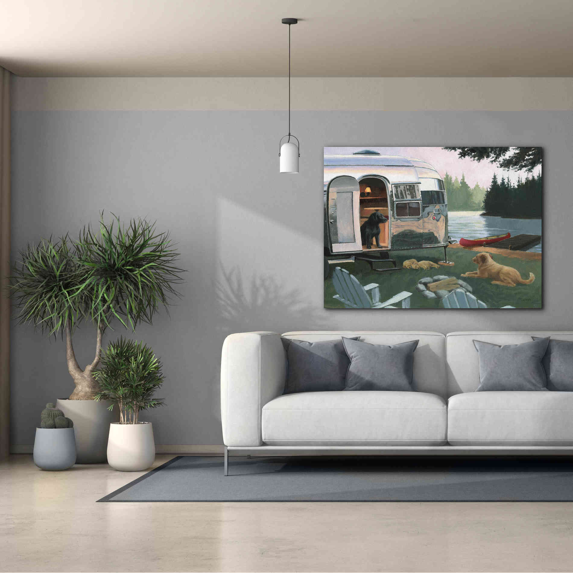 Epic Art 'Canine Camp' by James Wiens, Canvas Wall Art,54 x 40