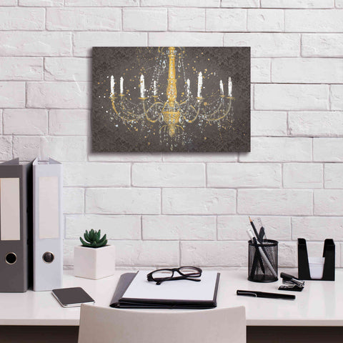 Image of Epic Art 'Grand Chandelier Gray' by James Wiens, Canvas Wall Art,18 x 12