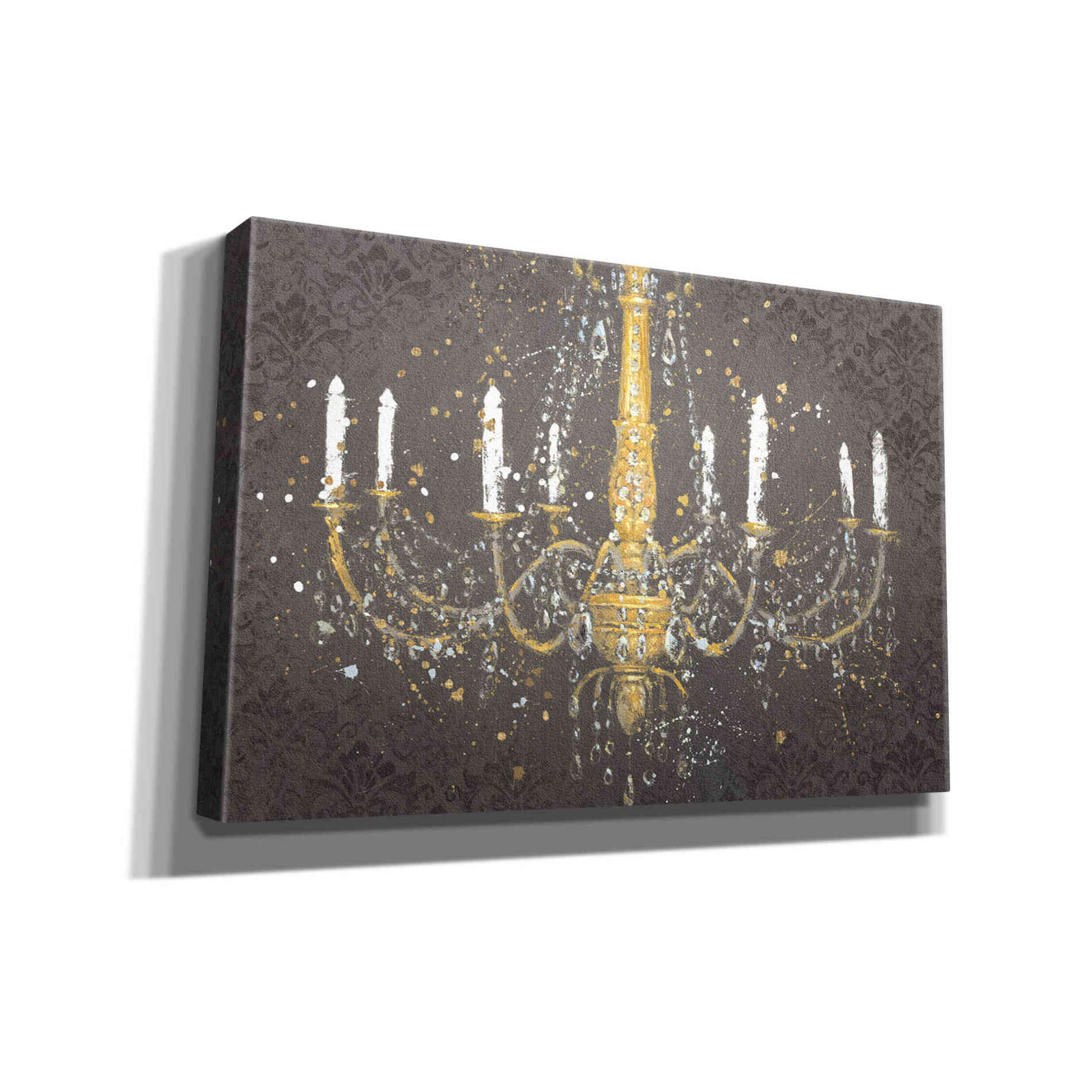 Epic Art 'Grand Chandelier Gray' by James Wiens, Canvas Wall Art,18x12x1.1x0,26x18x1.1x0,40x26x1.74x0,60x40x1.74x0