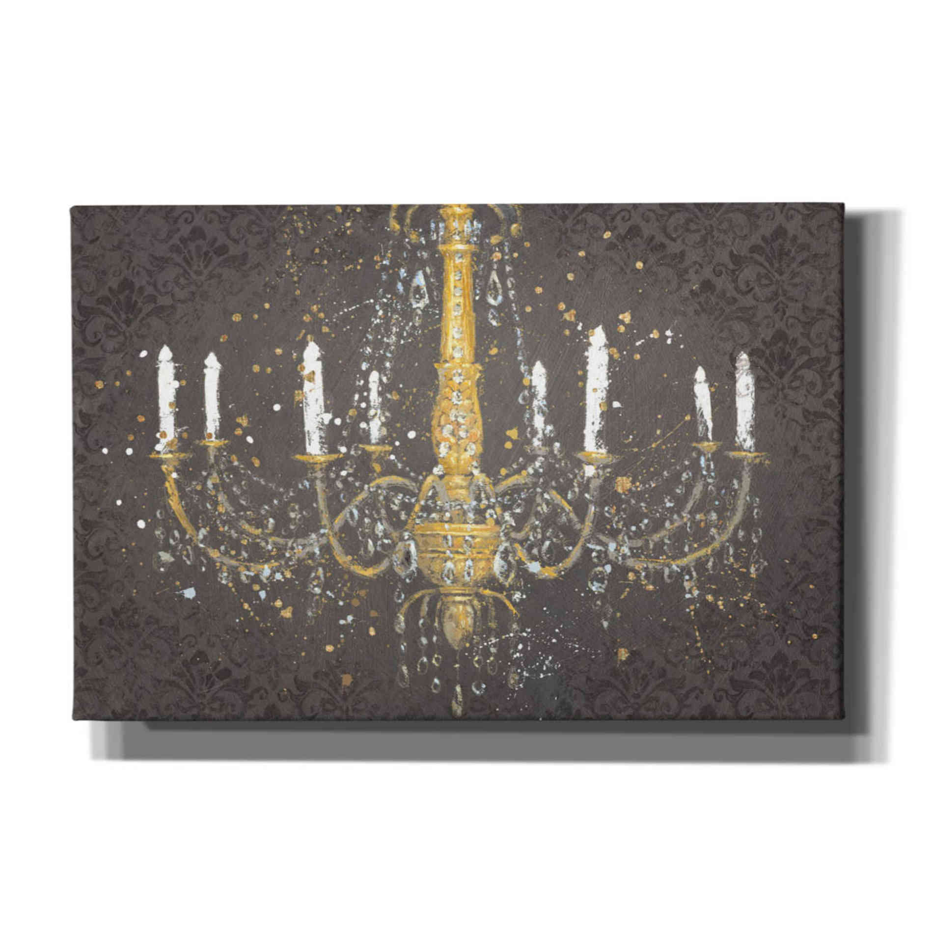 Epic Art 'Grand Chandelier Gray' by James Wiens, Canvas Wall Art,18x12x1.1x0,26x18x1.1x0,40x26x1.74x0,60x40x1.74x0
