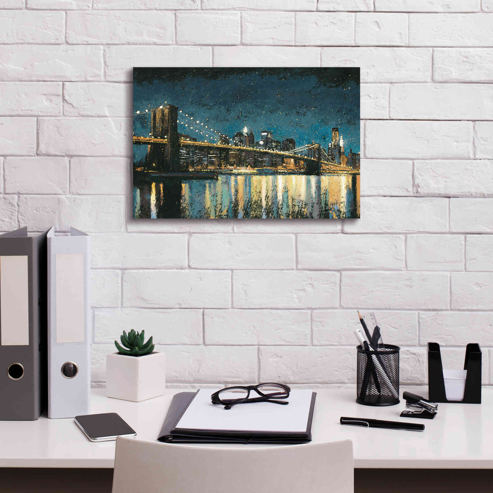 Epic Art 'Bright City Lights Blue I' by James Wiens, Canvas Wall Art,18 x 12